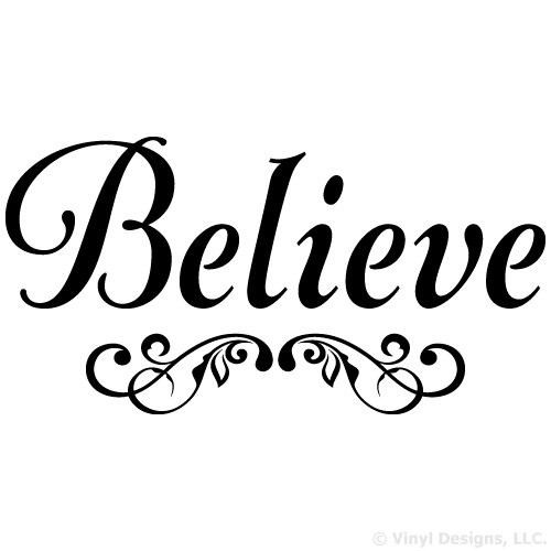 Believe Quote Vinyl Wall Decal Sticker Art Removable Words Home Decor Black 35in x 17in Believe Quote Vinyl Wall Decal Sticker Art Removable Words Home Decor Black 35in x 17in