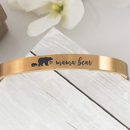 Mama Bear Cuff Mama Bear Bracelet Gift For Mama Bear with Cubs Gift Valentines Day Gift Gift Birthday Personalized Amount of Cubs Mom Gift MAMA-BEAR-CUFF