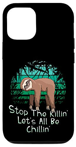 iPhone 12-12 Pro Retro Sunset Jungle l Climate Protection Chiller Sloth Case