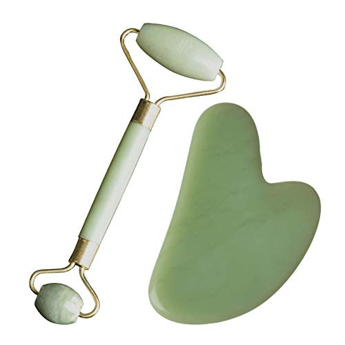 Jade Pattern Roller and Gua Sha Set Gua Sha Facial Massage Tool Gua Sha Massage Tool -E-