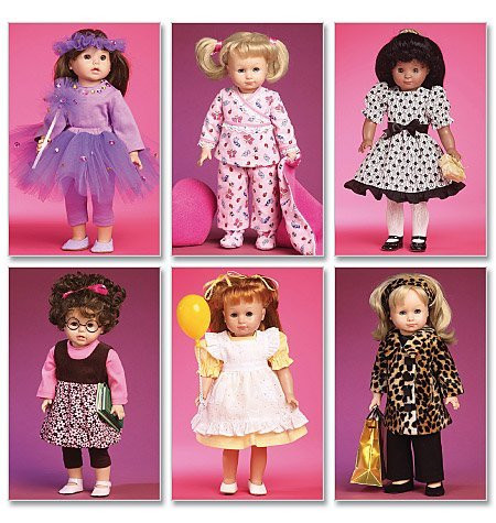2 X McCall's Patterns M6005 Clothes and Accessories for 18-Inch Doll One Size Only