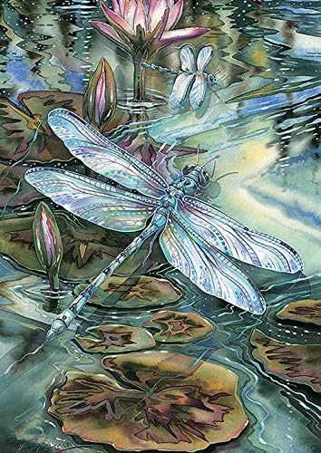 Toland Home Garden 1012328 Dragonfly & Pond 28 x 40 Inch Decorative, House Flag