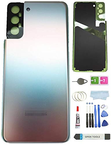 Galaxy S21 Plus Back Glass Cover Housing Door Replacement for Samsung Galaxy S20 plus Plus 5G SM-G996B G996U G996U1 G996W Back Glass Cover with Pre-Install Tapes -Phantom Silver-