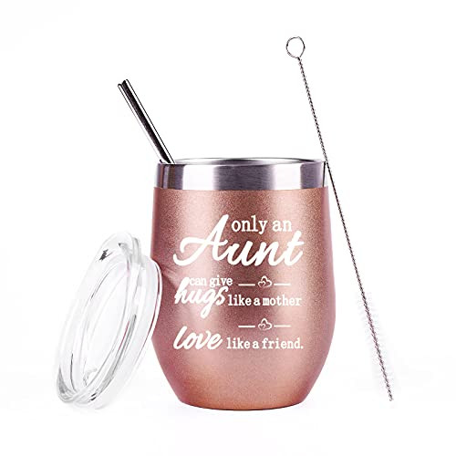 Only An Aunt Can Give Hugs Like a Mother Tumbler Aunt Wine Tumbler Aunt Gifts Birthday Mothers Day Gifts for Aunt Auntie from Nephew Niece Meaningful 12Ounce with Lid Straw Gift Box Rose Gold Only An Aunt Can Give Hugs Like a Mother Tumbler Aunt Wine Tumbler Aunt Gifts Birthday Mothers Day Gifts for Aunt Auntie from Nephew Niece Meaningful 12Ounce with Lid Straw Gift Box Rose Gold