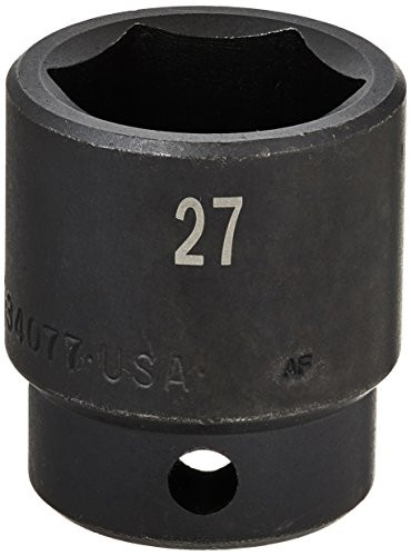 SK Hand Tool 34077 1/2-Inch Drive Standard Impact Socket, 27mm