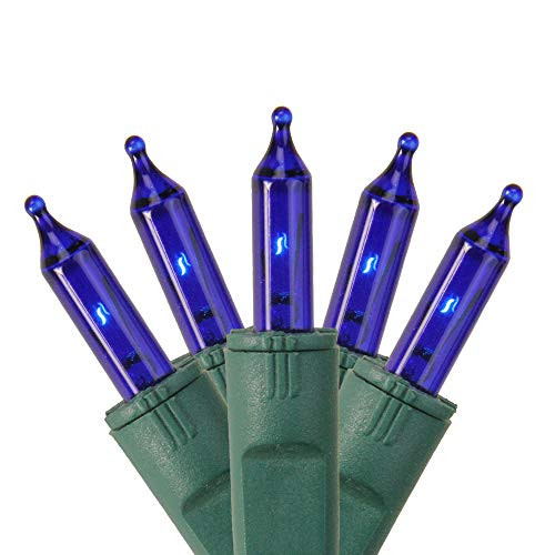 Bethlehem Lighting 50-Count Blue Perm-O-Snap Mini Christmas Light Set 24.75ft Green Wire