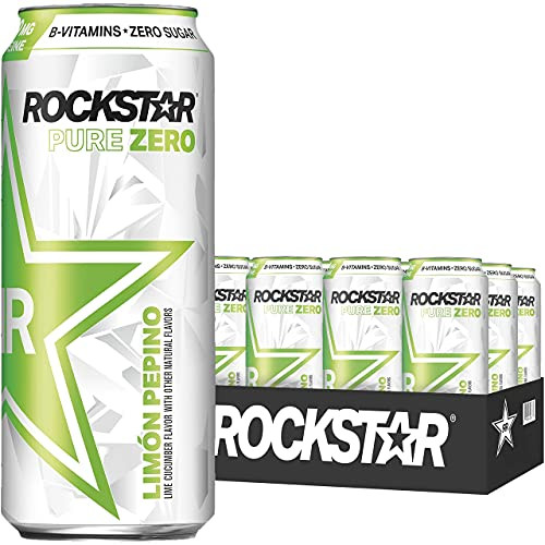 Rockstar Energy Drink Pure Zero Limon Pepino 16oz Cans -12 Pack- -Packaging May Vary- Rockstar Energy Drink Pure Zero Limon Pepino 16oz Cans -12 Pack- -Packaging May Vary-
