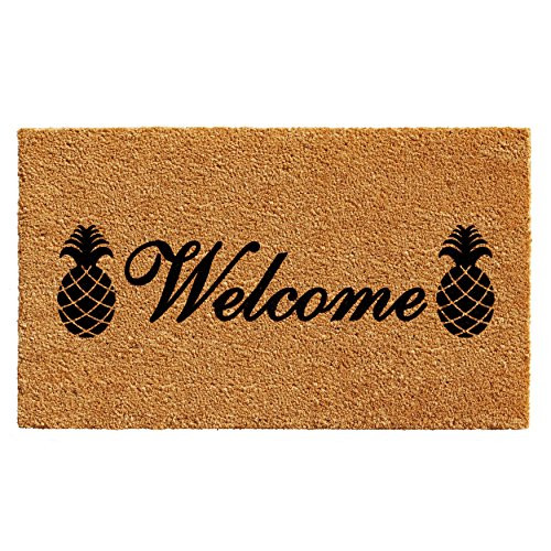 Calloway Mills 102501729 Welcome Pineapples Doormat 17" x 29" Natural-Black