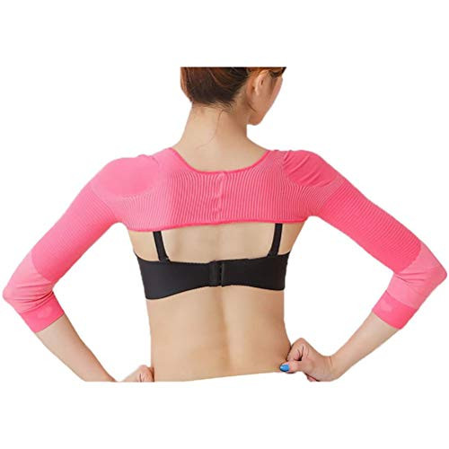 Arm Toning Shapers Back Posture CorrectorArm Slimming Sleeve Shaper Posture CorrectorElastic Arm Shaper Posture Corrector -Pink L-