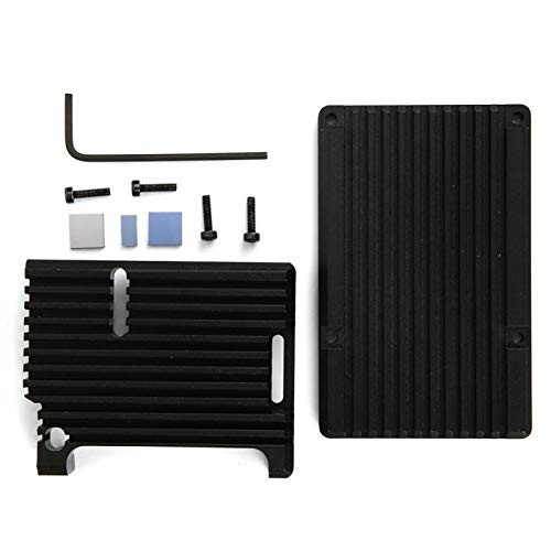 Case Fit for Raspberry-Black Aluminum Alloy Case Ultra Thin Design Fit for Raspberry Pi 4 Model B-B  plus Heat Dissipation