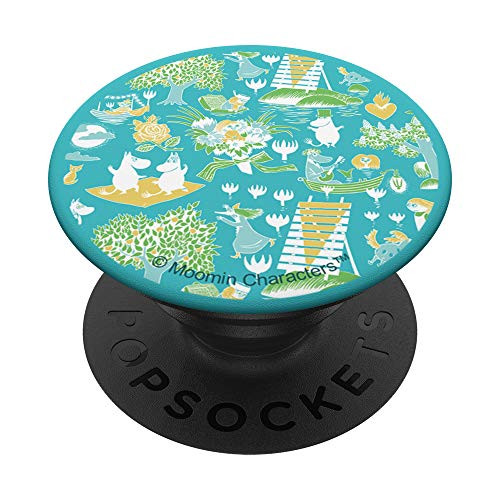 The Moomins Blue Moomin Pattern PopSockets PopGrip- Swappable Grip for Phones  and  Tablets