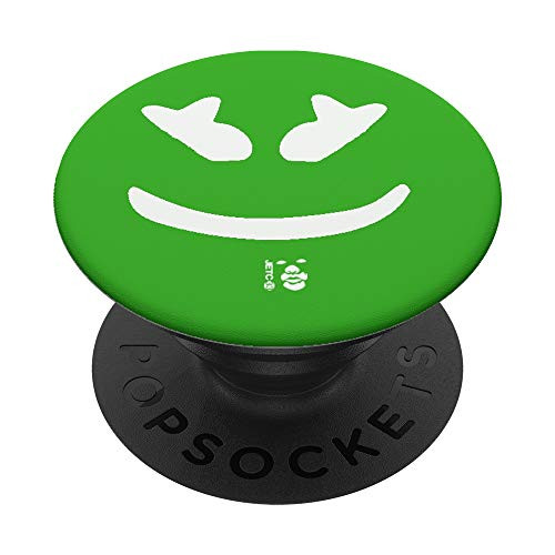 St Patrick's Day Green Marshmallow Angry Face PopSockets PopGrip- Swappable Grip for Phones  and  Tablets