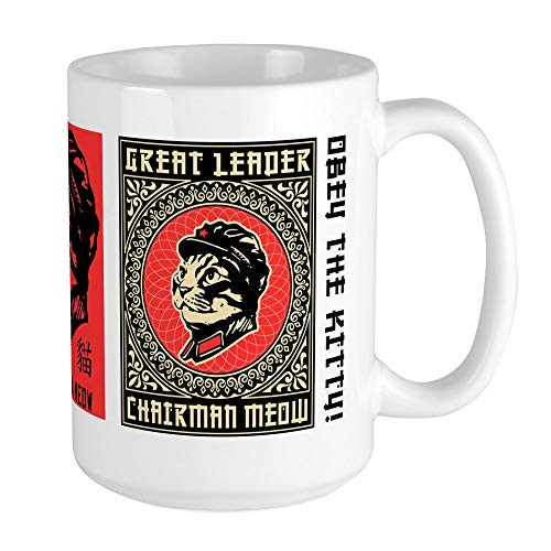 CafePress Chairman Meow Cat Revolution Large Mug Mugs Coffee Mug Large 15 oz. White Coffee Cup
