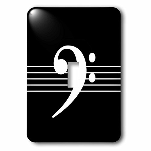 3dRose LSP_232122_1 Black Bass F-Clef Staves Staff-Music Musician Gift Single Toggle Switch