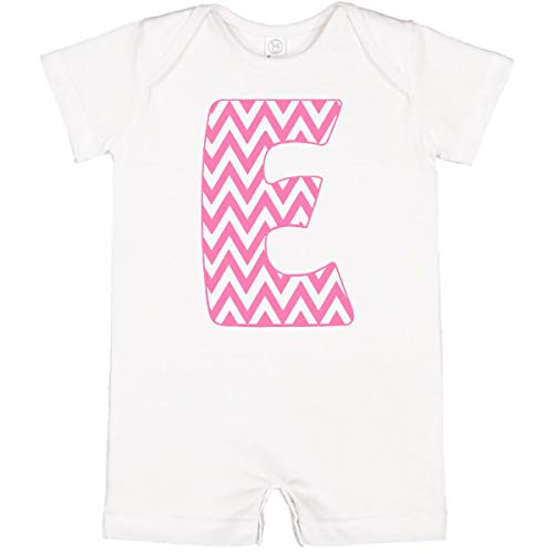 inktastic Cute Pink Chevron Initial E Infant Romper 18 Months White 3cb69