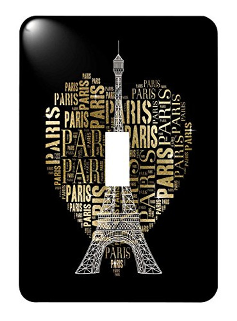 3dRose lsp_217237_1 Eiffel Tower with golden heart as word cloud design Single Toggle Switch 3dRose lsp_217237_1 Eiffel Tower with golden heart as word cloud design Single Toggle Switch