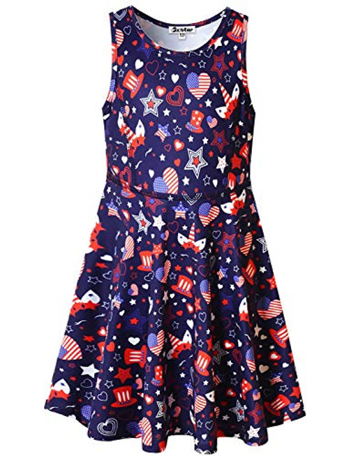 USA Flag Dresses for Big Girls 10 12 4th July Independence Day Party Costume