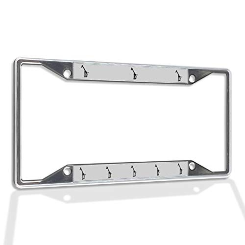Fastasticdeals Metal Insert License Plate Frame Giraffe B Weatherproof Car Accessories Chrome 4 Holes Solid Insert