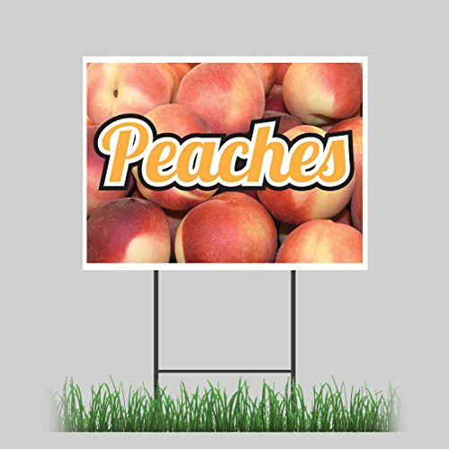 18"x24" Peaches Yard Sign Farmers Market Fresh Fruit Stand Sign