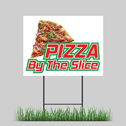 18"x24" Pizza by The Slice Yard Sign Italian Cheese Pie Concession Stand Sign