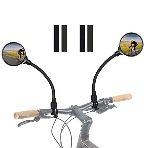 Bike Mirror 1 Pair Adjustable Wide Angle Bicycle Rear View Mirror Universal Handlebar Safe Convex Mirror for Mountain Road Bike Cycling Riding -Black-A- Bike Mirror 1 Pair Adjustable Wide Angle Bicycle Rear View Mirror Universal Handlebar Safe Convex Mirror for Mountain Road Bike Cycling Riding -Black-A-