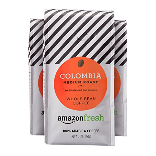 AmazonFresh Colombia Whole Bean Coffee, Medium Roast, 12 Ounce (Pack of 3) AmazonFresh Colombia Whole Bean Coffee, Medium Roast, 12 Ounce (Pack of 3)