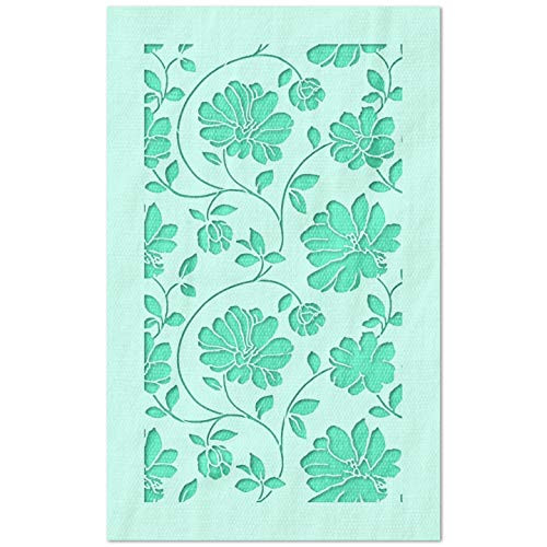 Stencil Stop Floral Interior Pattern Stencil - Reusable for DIY Projects Painting Drawing Crafts - 14 Mil Mylar Plastic -6.75 x 12 inches-