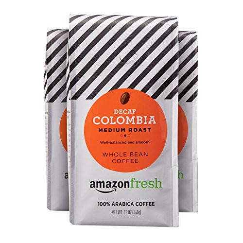 AmazonFresh Decaf Colombia Whole Bean Coffee, Medium Roast, 12 Ounce (Pack of 3) AmazonFresh Decaf Colombia Whole Bean Coffee, Medium Roast, 12 Ounce (Pack of 3)