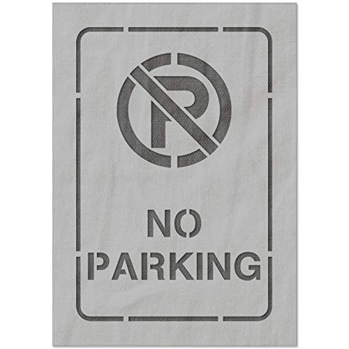 Stencil Stop No Parking Sign Stencil - Reusable for DIY Projects Painting Drawing Crafts - 14 Mil Mylar Plastic -8 x 12 inches-