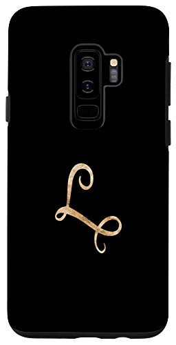 Galaxy S9 plus Monogram Alphabet Letter L Black Background Case