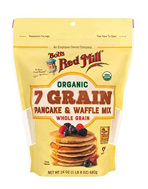 Bob's Red Mill Organic Whole Grain Pancake  and  Waffle Mix 24 oz -Pack of 2-