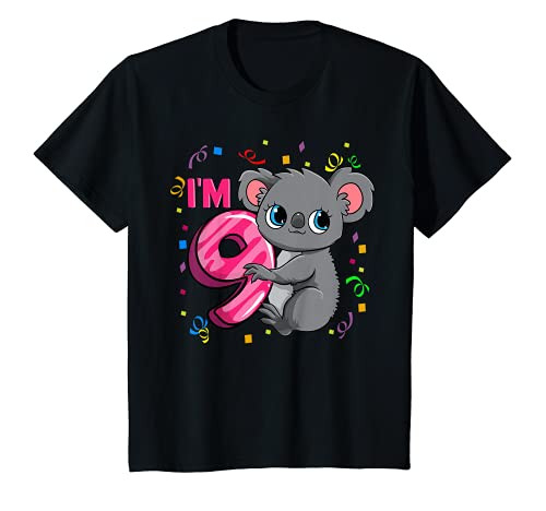 Kids 9th Birthday Shirt For Girls Koala Bear 9 Years Old T-Shirt