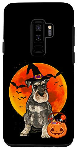 Galaxy S9 plus Dog Halloween Miniature Schnauzer Jack O Lantern Pumpkin Case
