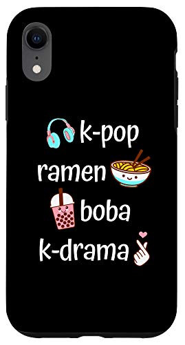 iPhone XR Cute Kawaii K-Pop Ramen Boba Bubble Tea K-Drama Lover Case