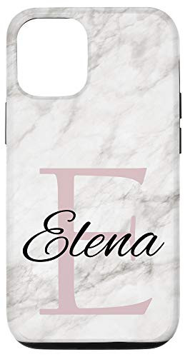 iPhone 12-12 Pro Elena Pink Monogram Letter E Girls Personalized Name Case