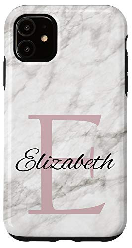 iPhone 11 Elizabeth Pink Monogram Letter E Girls Personalized Name Case