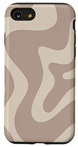 iPhone SE -2020- - 7 - 8 Liquid Swirl Abstract Pattern in Creamy Cocoa Case