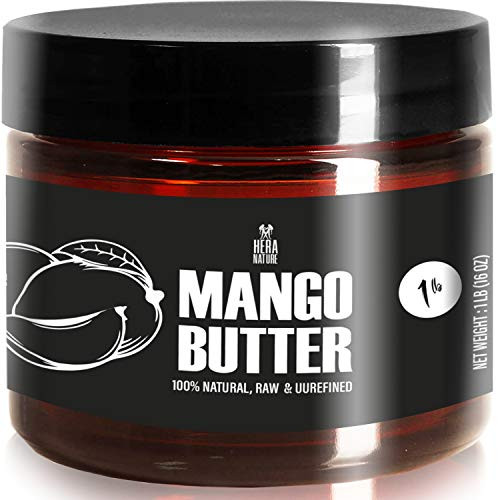 Raw Unrefined Mango Butter - Moisturizer Use Alone or in DIY Body Butters Soaps Lotions and lip balm - Natural Pure and Fresh - 16oz-USA-
