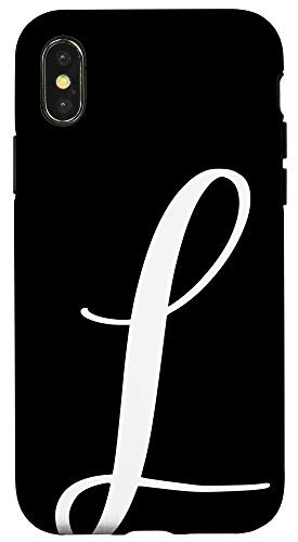iPhone X-XS Black  and  White Personalized Phone Cases with Letter LInitial Case