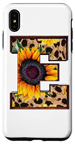 iPhone XS Max Letter E Leopard Cheetah Sunflower Decor Themed Decoration Case