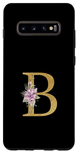 Galaxy S10 plus Vintage Watercolor Flowers Initial Letter B Monogram Cute Case