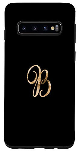 Galaxy S10 Monogram Alphabet Letter B Black Background Case