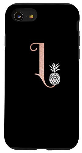 iPhone SE -2020- - 7 - 8 Letter L rose pink monogram phone case pineapple initial L Case
