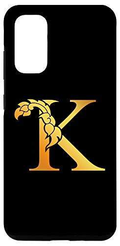 Galaxy S20 Golden Letter K Initial Monogram Personalized Gift Case