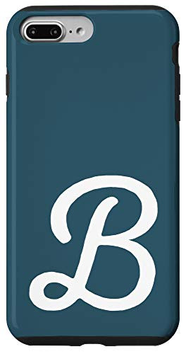 iPhone 7 Plus-8 Plus Matching Initial Letter B Pacific-Blue Alphabet Monogram Case
