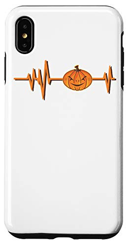 iPhone XS Max Funny Halloween Jack O Lantern Gift Pumpkin Heartbeat Case