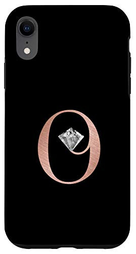 iPhone XR Letter O rose pink phone case initial O black for girls Case