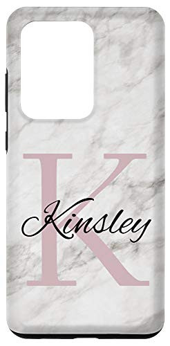 Galaxy S20 Ultra Kinsley Pink Monogram Letter K Girls Personalized Name Case