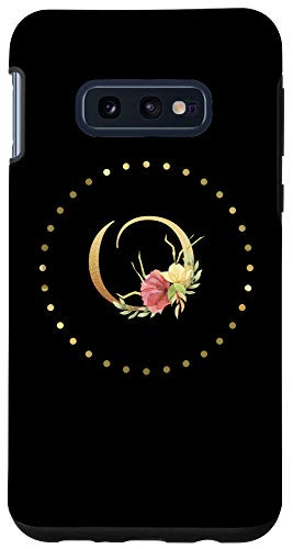 Galaxy S10e Modern Monogram Initial Letter O Floral Flower Pattern Case
