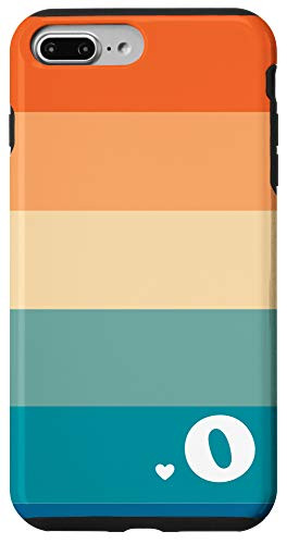 iPhone 7 Plus-8 Plus Girls O Initial - Vintage Colors - Cute Retro Phone Case
